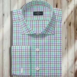 Blue Herringbone Dress Shirt, Men Dress Shirt, Blue Herringbone Men Dress Shirt