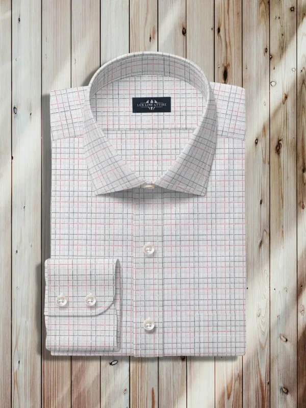 Multi Self Check Men Dress Shirt, Bespoke Shirts, Men Dress Shirts, Self Check Shirt
